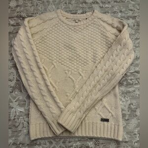Barbour Ursula Cable Knit Sweater Cream | Luxury British Knitwear